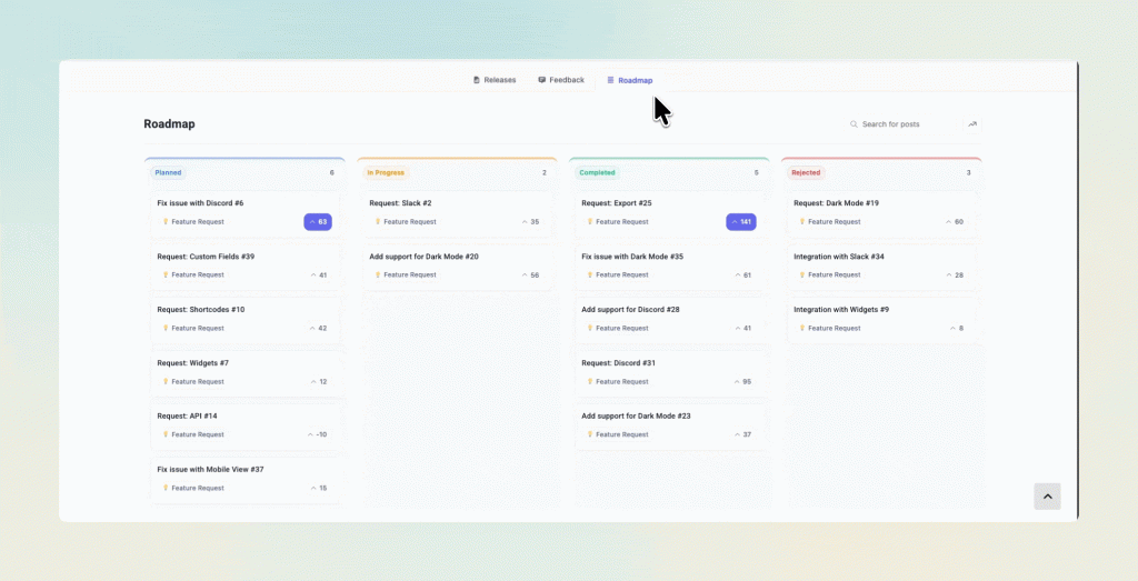 advanced curation and filtering on professional feedback board WordPress