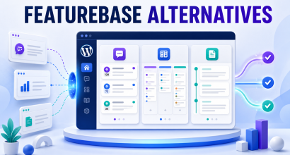 Featurebase alternatives dashboard showing feedback voting, a public roadmap, and WordPress release notes
